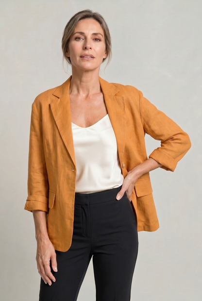 Women’s Relaxed Lightweight Cotton Blend Blazer