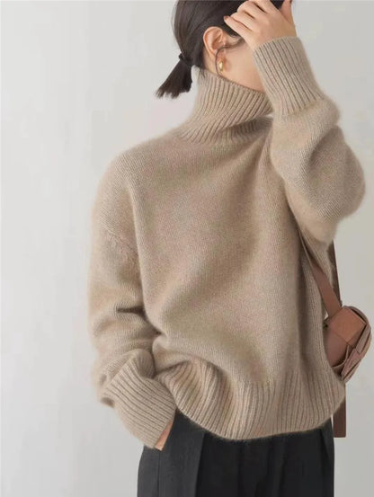Women’s Pure Cashmere High-Neck Turtleneck Knit Sweater