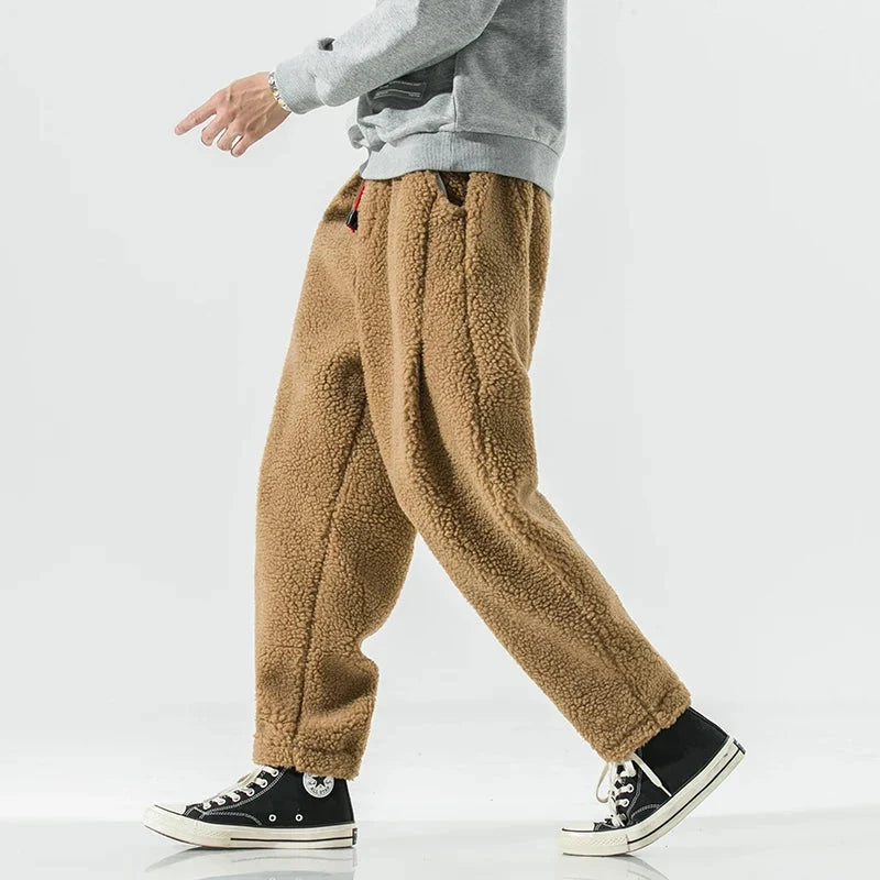 Men’s Soft Fleece Relaxed Pants with Drawstring Waist
