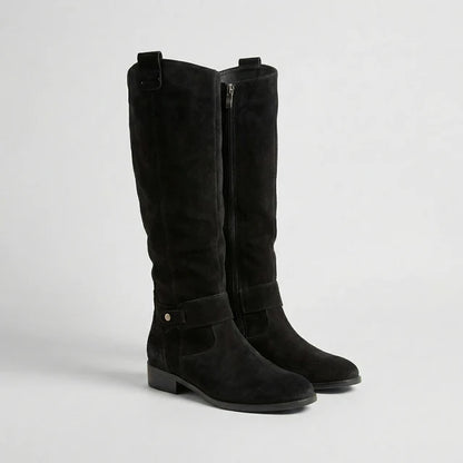 Women’s Knee-High Slouch Boots with Soft Suede-Look Finish