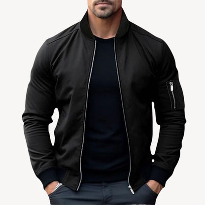 Men’s Contrast Detail Zip-Up Bomber Jacket