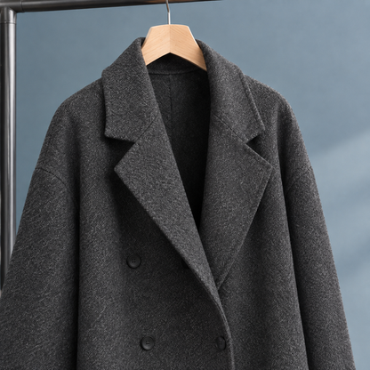 Women’s Longline Cashmere Wool Double-Breasted Coat