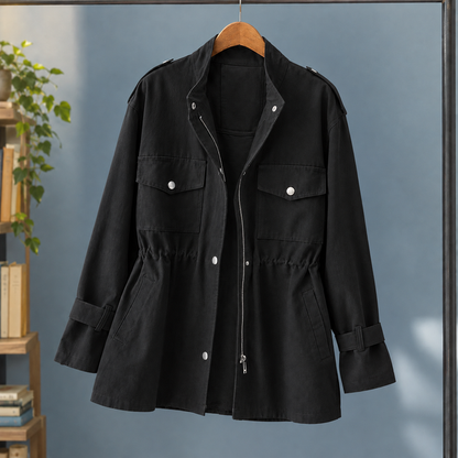 Adjustable Waist Four-Pocket Utility Jacket