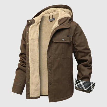 Men’s Sherpa-Trim Button-Front Casual Jacket