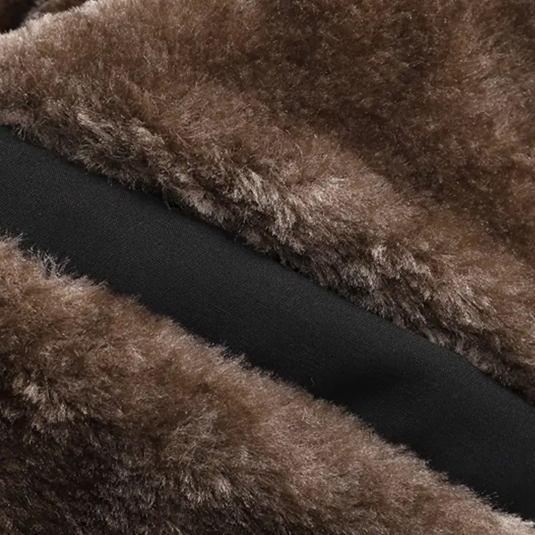 Men’s Plush-Lined Stand-Collar Full-Zip Winter Jacket