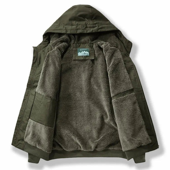 Men’s Cotton Fleece-Lined Hooded Bomber Jacket