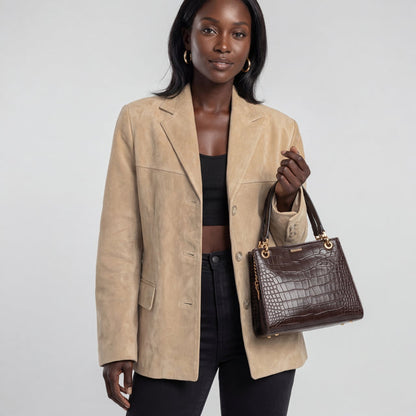 Women’s Short Wool Blend Single-Breasted Coat