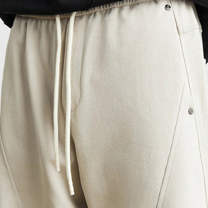 Men’s Wide-Leg Trousers with Tonal Panel Detailing