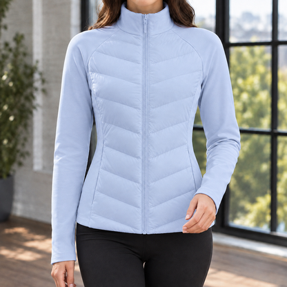 Women’s Chevron Quilted Lightweight Zip Jacket