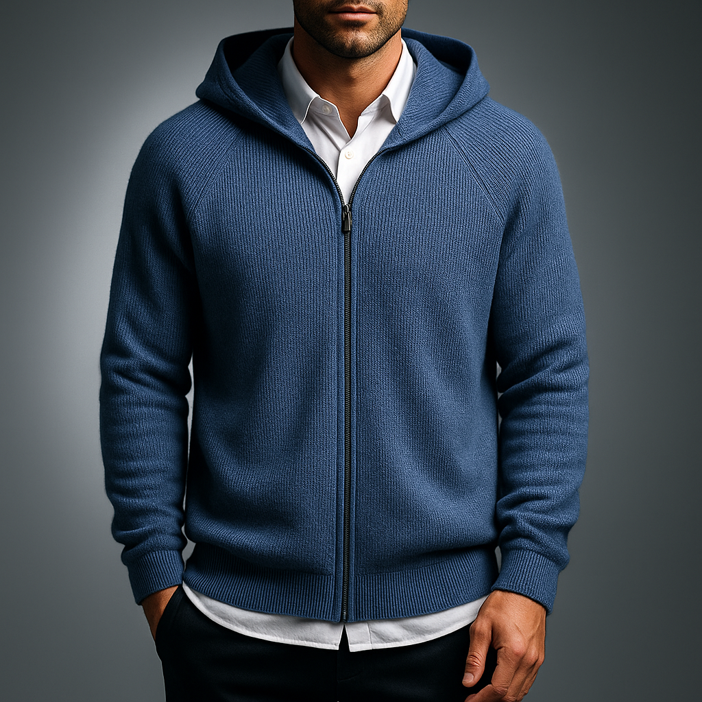 Men’s Refined Knit Front-Zip Pullover Sweater