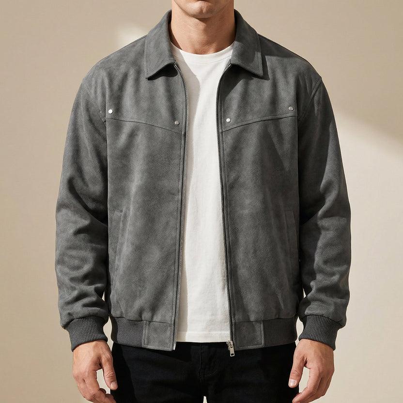 Men’s Smooth Leather Classic Zip Jacket