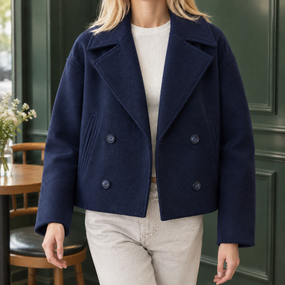 Women’s Cropped Wool-Blend Tailored Jacket