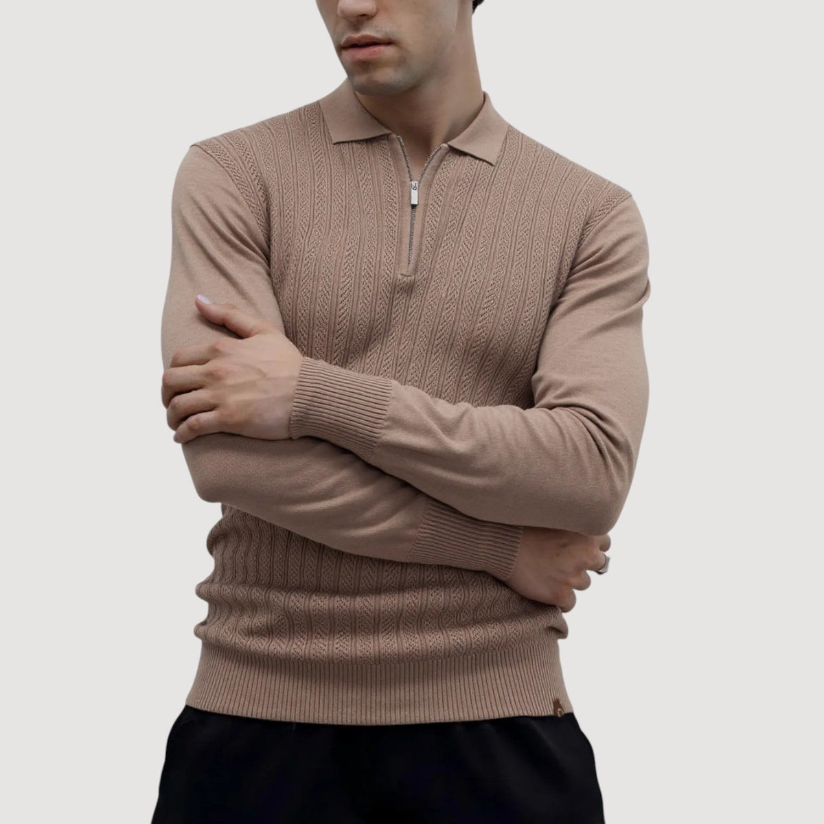 Men’s Vertical Cable Texture Knit Pullover