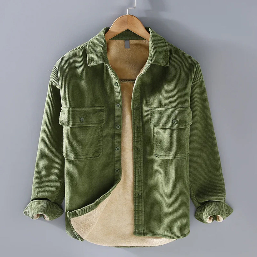 Men’s Corduroy Button-Front Utility Overshirt