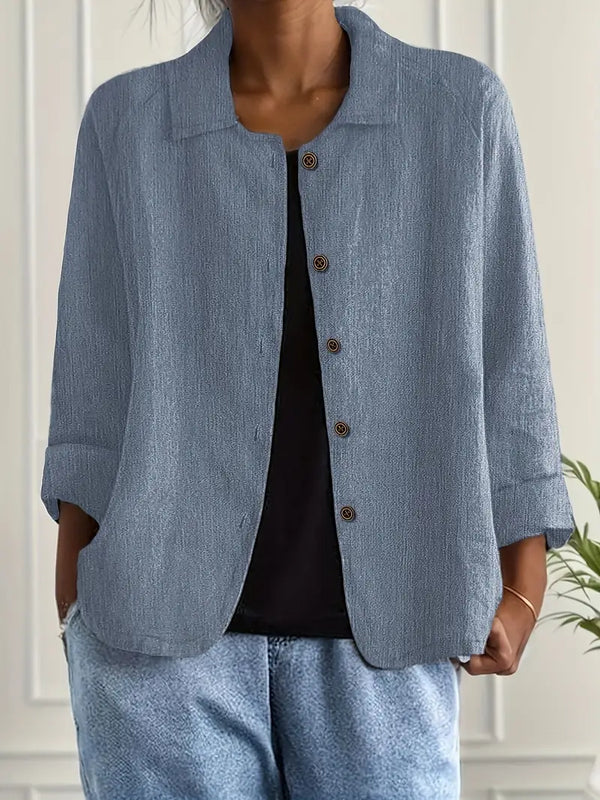 Women’s Relaxed Collared Button-Front Layering Cardigan