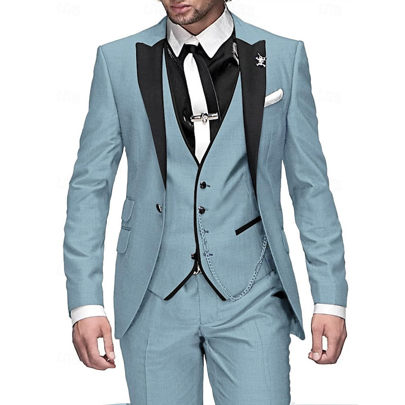 Modern Fitted Three-Piece Waistcoat Suit