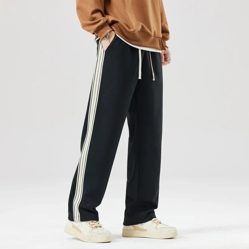 Men’s Relaxed Sweatpants with Triple-Stripe Side Detail