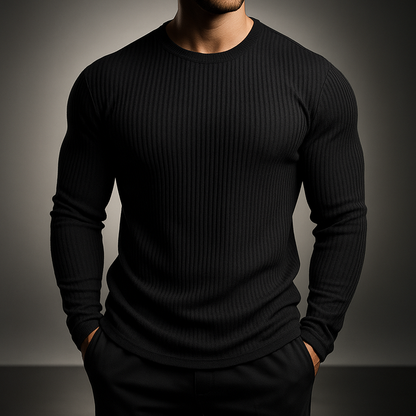 Men’s Fine-Rib Knit Slim-Fit Sweater