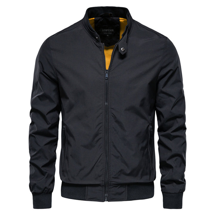 Men's Stand-Collar Full-Zip Bomber Jacket