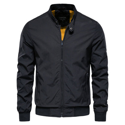 Men's Stand-Collar Full-Zip Bomber Jacket