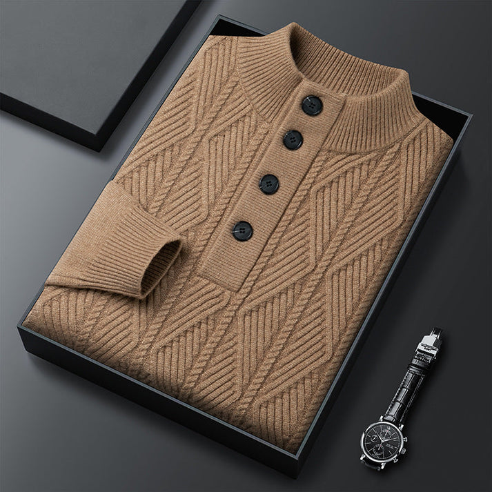 Men’s Merino Wool Textured Half-Zip Sweater