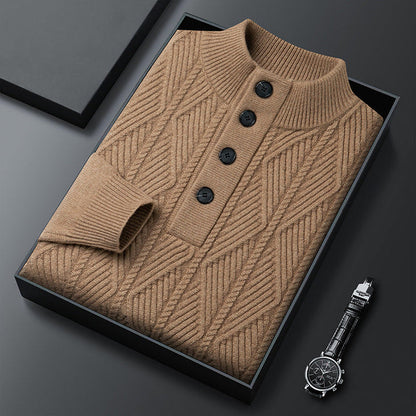 Men’s Merino Wool Textured Half-Zip Sweater