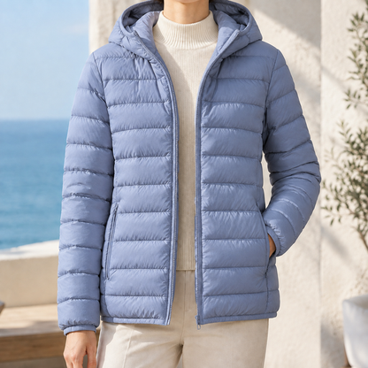 Women’s Lightweight Horizontal Quilted Down Puffer Jacket