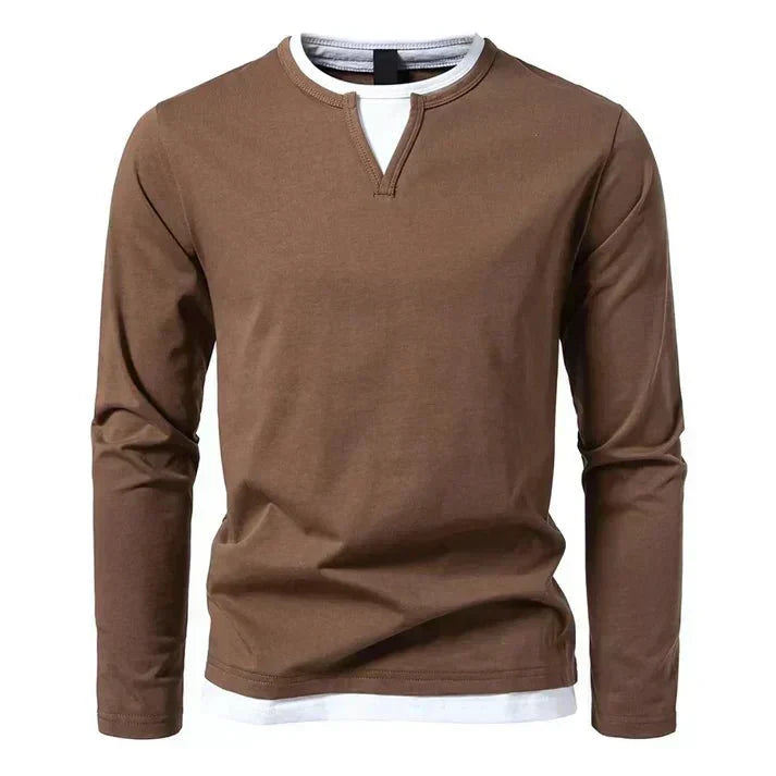 Men’s Slim-Fit Combed Cotton Long-Sleeve Shirt