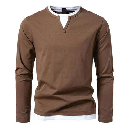Men’s Slim-Fit Combed Cotton Long-Sleeve Shirt