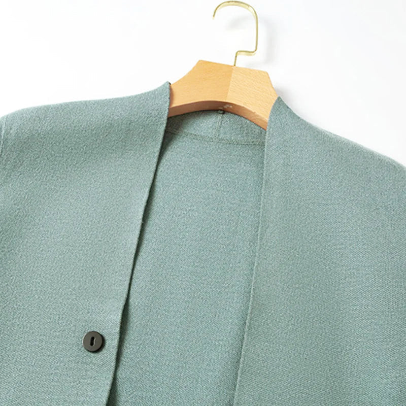 Men’s Striped Sleeve Button-Up Knit Cardigan