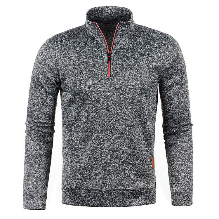 Men’s Heathered Quarter-Zip Mock Neck Sweater