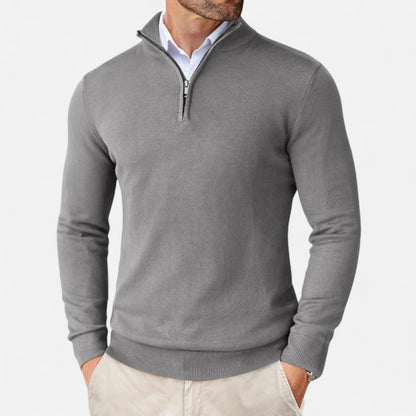 Men’s Lightweight Tailored Zip-Up Knit Sweater