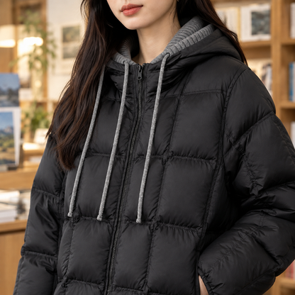 Women’s Relaxed Quilted Down Hooded Jacket