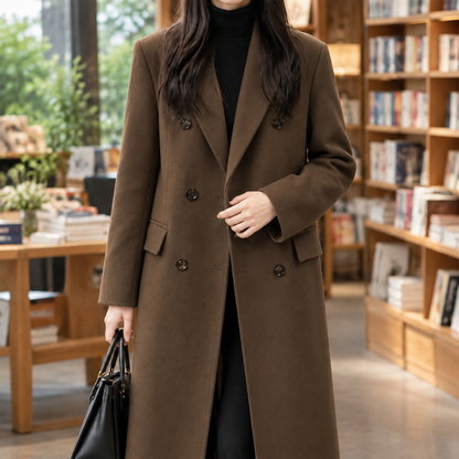 Women’s Longline Double-Breasted Tailored Coat