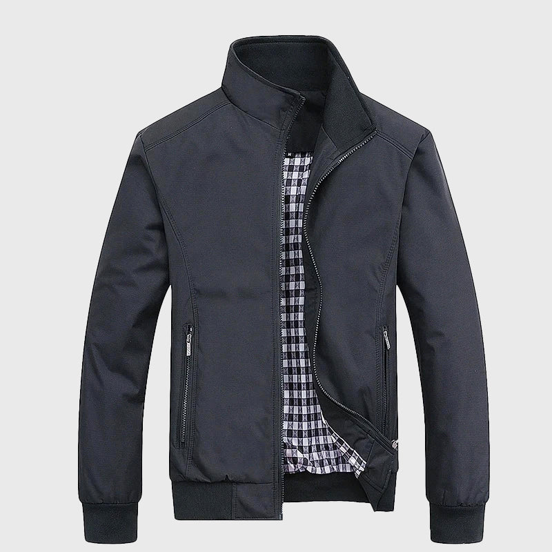 Men’s Streamlined Slim-Fit Stand Collar Bomber Jacket