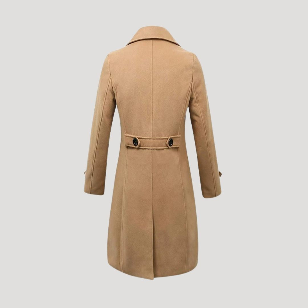 Men’s Tailored Double-Breasted Notch Lapel Overcoat
