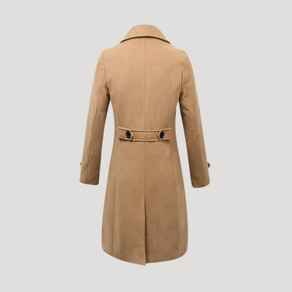 Men’s Tailored Double-Breasted Notch Lapel Overcoat