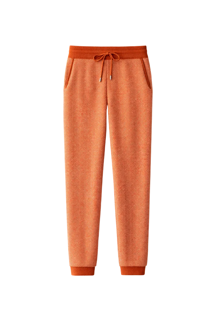 Men’s Wool Herringbone Trousers with Relaxed Tapered Fit