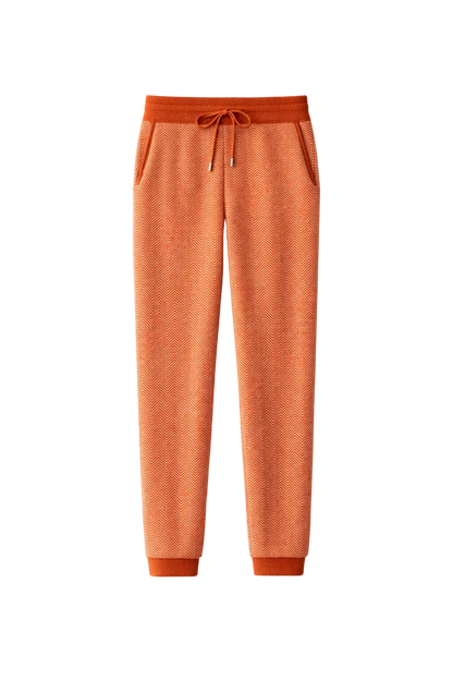 Men’s Wool Herringbone Trousers with Relaxed Tapered Fit