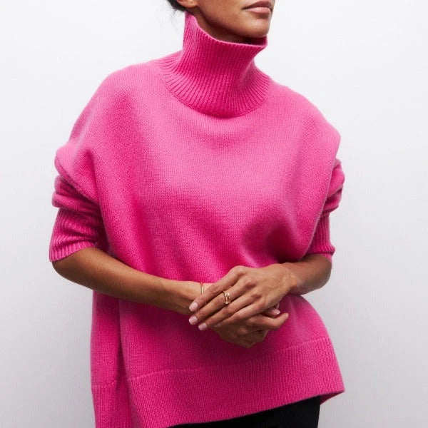 Women’s Soft High-Neck Classic Knit Sweater for Everyday Style