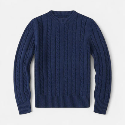 Men’s Soft Cotton-Blend Classic Crew Neck Sweater