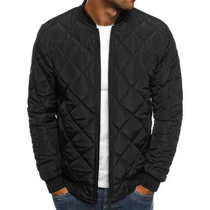 Men’s Quilted Ribbed-Trim Bomber Jacket