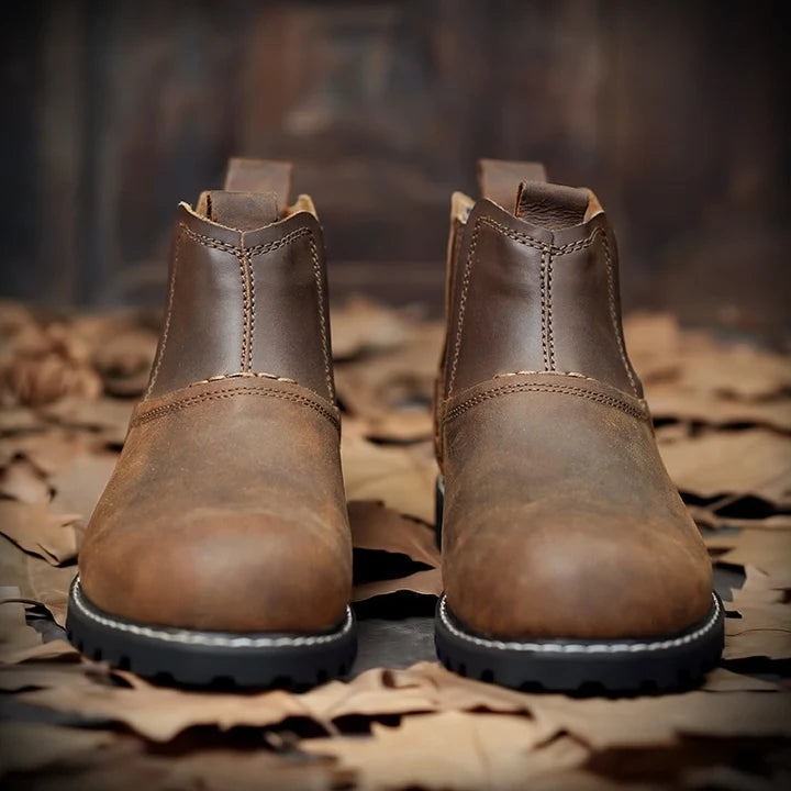 Men’s PU Leather-Style Chelsea Boots with Rubber Sole