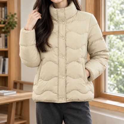 Women’s Padded Quilted Stand Collar Jacket