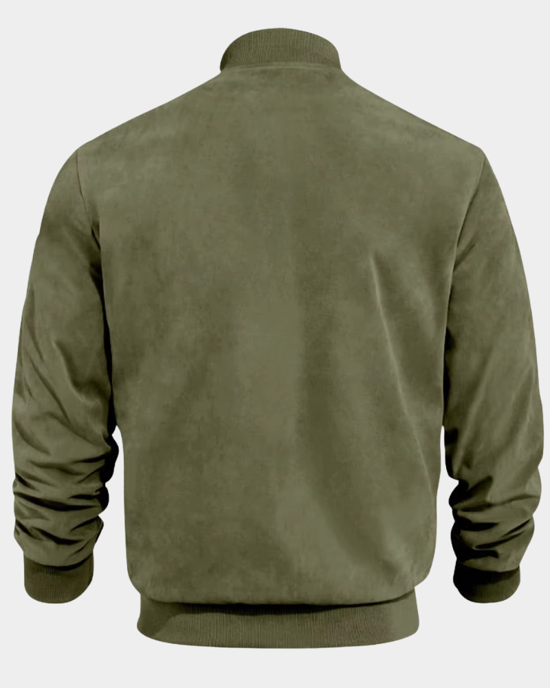 Men’s Lightweight Stand-Collar Ribbed Bomber Jacket