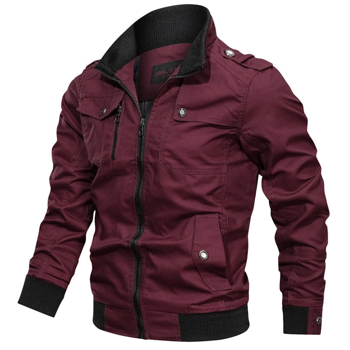 Men's Ribbed-Cuff Utility Windbreaker Jacket