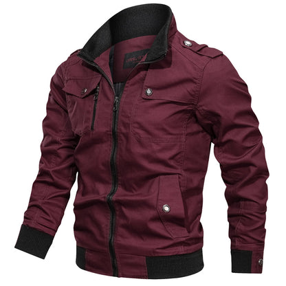 Men's Ribbed-Cuff Utility Windbreaker Jacket
