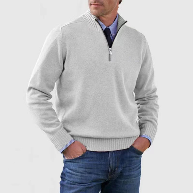 Men’s Soft Regular-Fit Zip-Up Pullover Sweater