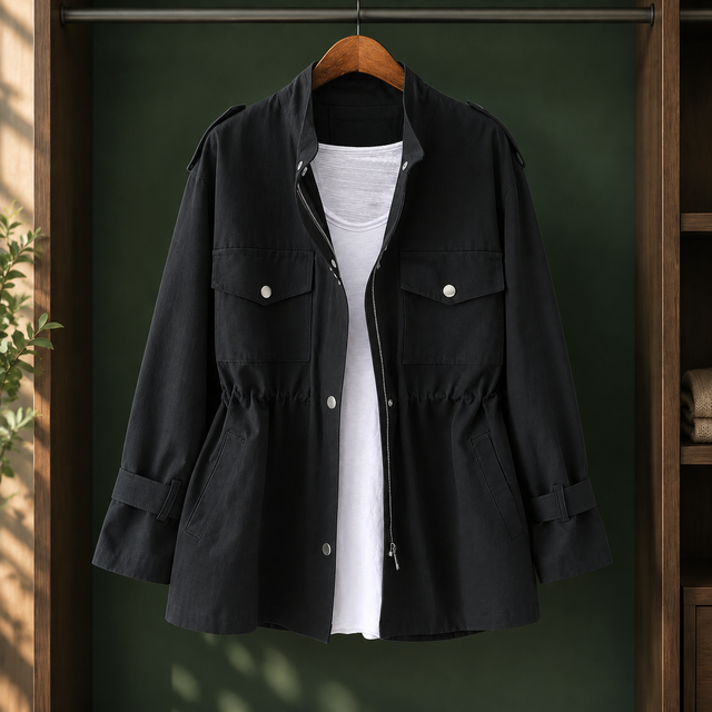 Women’s Relaxed Drawstring Waist Utility Jacket