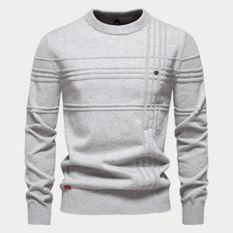 Men’s Contemporary Patterned Knit Crew Neck Pullover